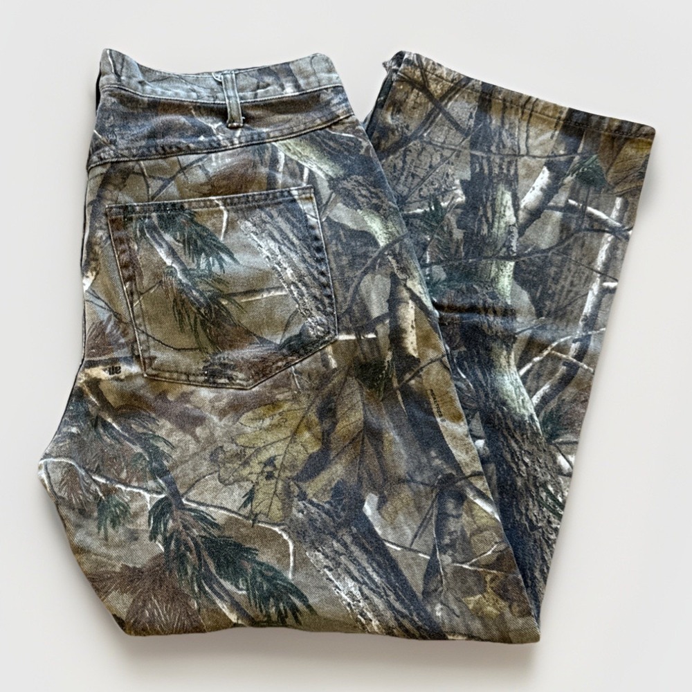Realtree Jeans Mens 36 x 30 Camo Double Knee Pants‎ Workwear Vintage